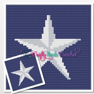 Military Star Pattern Graph With Single Crochet SC and C2C Written, Star Graphgan, Star Blanket, Star Crochet Pattern, Star graph Star Throw