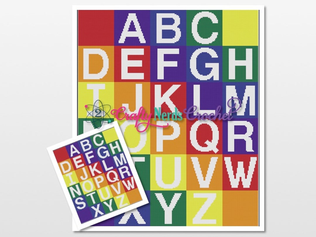 Alphabet Blocks Pattern Graph With Single Crochet Written, Child ...