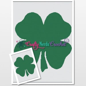 4 Leaf Clover Pattern Graph With Single Crochet and TSS written, Clover Graphgan,  4 leaf Clover Blanket Crochet Pattern, Four Leaf Clover