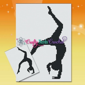 Gymnast Back Walkover Graph With C2C/MiniC2C Crochet Written, Gymnast Graphgan, Gymnast Blanket, Gymnastics Crochet Pattern graph Gymnastics