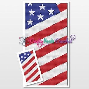 American Flag Pattern Graph With C2C Written, American Flag Graphgan, American Flag Blanket, American Flag Crochet Pattern, Flag Pattern