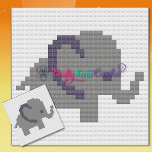 Elephant Pattern Graph With C2C Written, Elephant Graphgan Pattern, Elephant Baby Blanket DIY, Elephant Crochet Pattern, Elephant Pattern