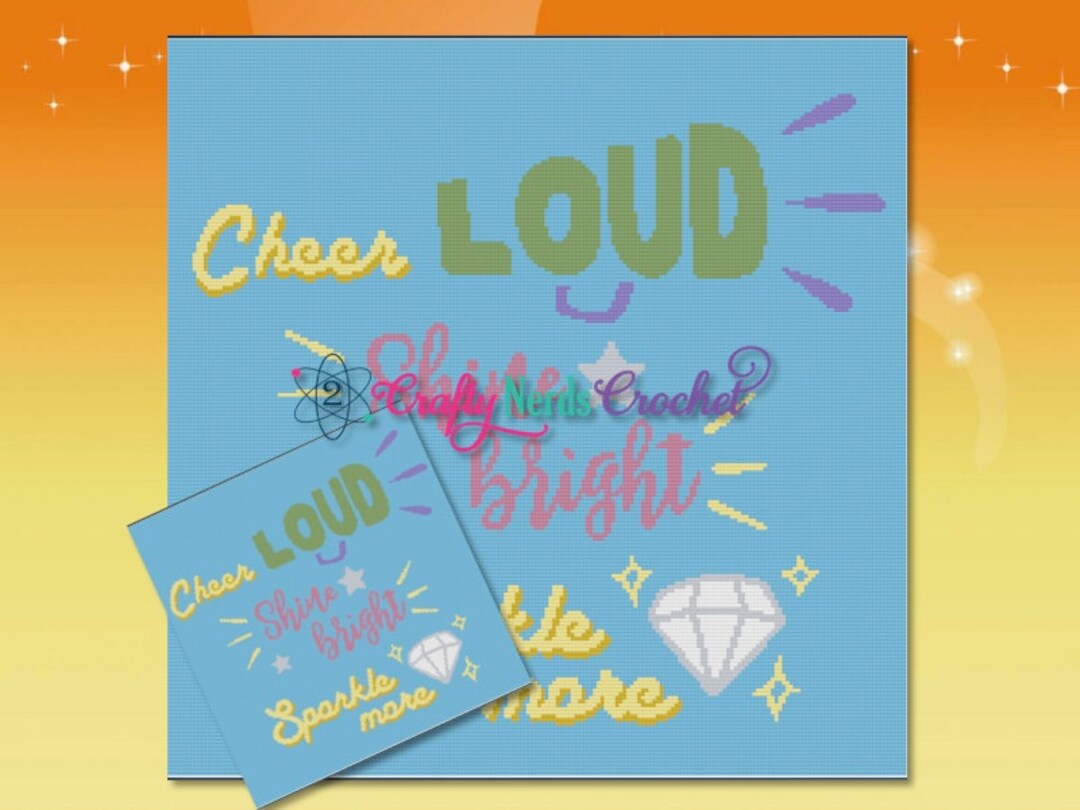 Cheer Loud Graph With Single Crochet Written, Cheerleading Graphgan