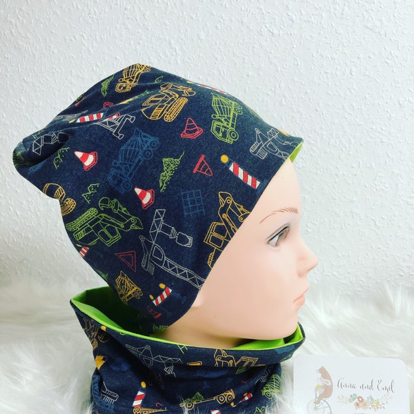 Kinder-Beanie und Loop im Set, verschiedene Designs