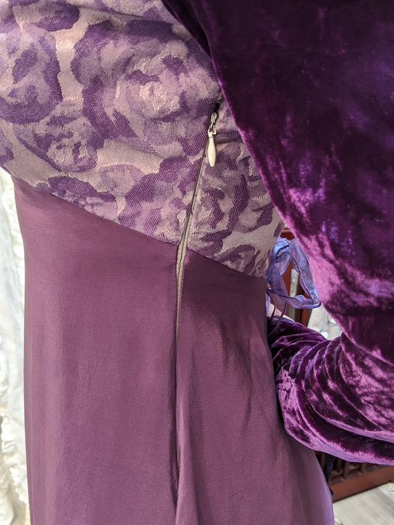 Vintage LINDA HARRIS Purple Silk Princess Dress V… - image 6