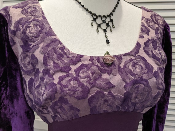 Vintage LINDA HARRIS Purple Silk Princess Dress V… - image 5
