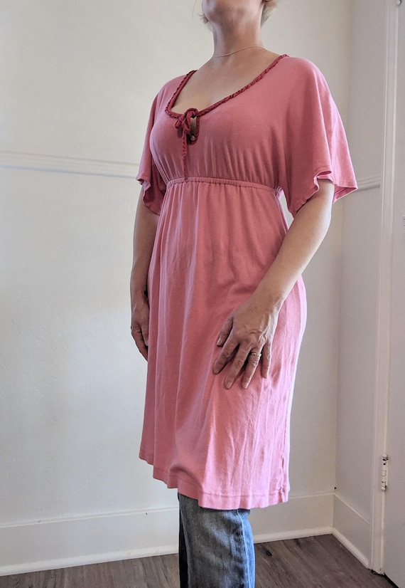 Vintage LOUNGERIE Pink Soft Cotton Pajama Top Lounge Nighty Shabby