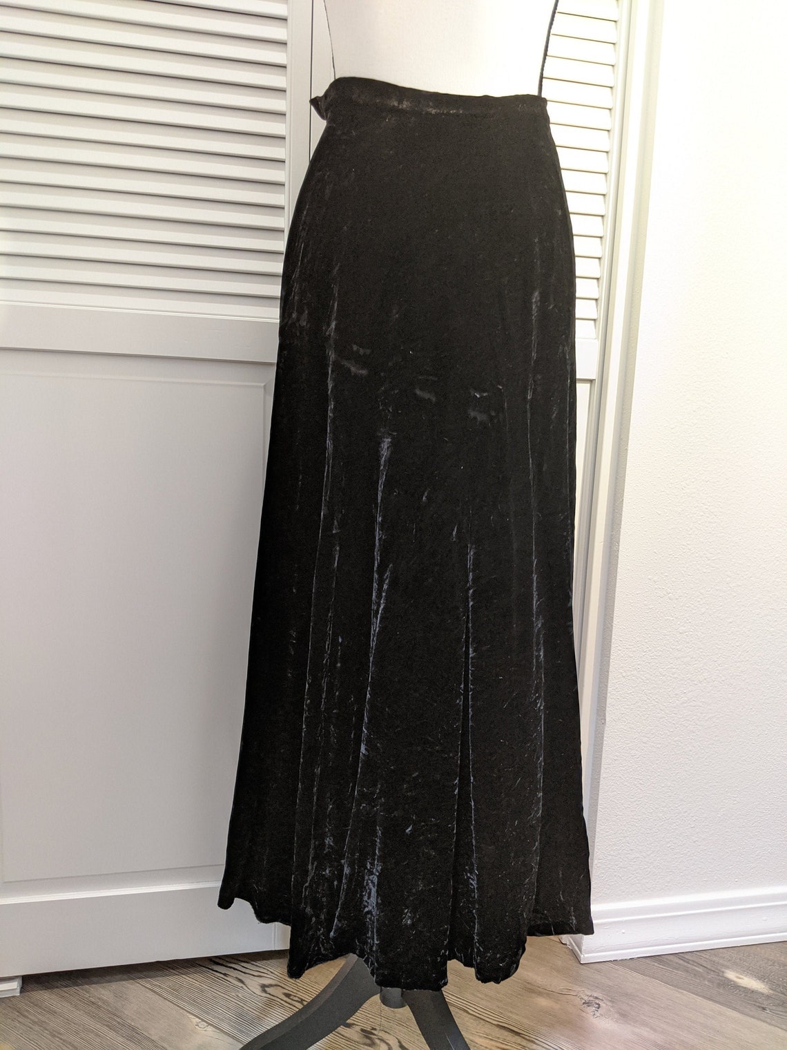 J. PETERMAN 'Vintage' Silk Black Velvet Long Skirt | Etsy