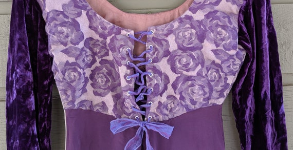 Vintage LINDA HARRIS Purple Silk Princess Dress V… - image 9