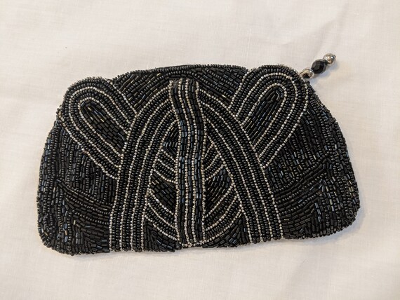 VTG CHARLET Mini - Beaded- Black Evening Purse