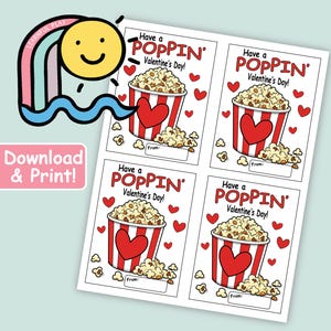 Cartes de Saint-Valentin - Passez une Saint-Valentin éclatante - Cartes imprimables - Téléchargement immédiat - Cartes de Saint-Valentin classe - 2 tailles de carte