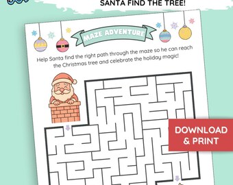 Christmas Activity | Printable | Christmas Maze - Help Santa Find the Tree!