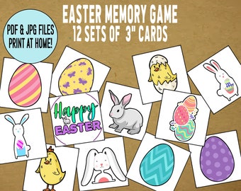 PRINTABLE: Easter Memory Game - Matching Game - Includes 12 Sets of 3" Cards
