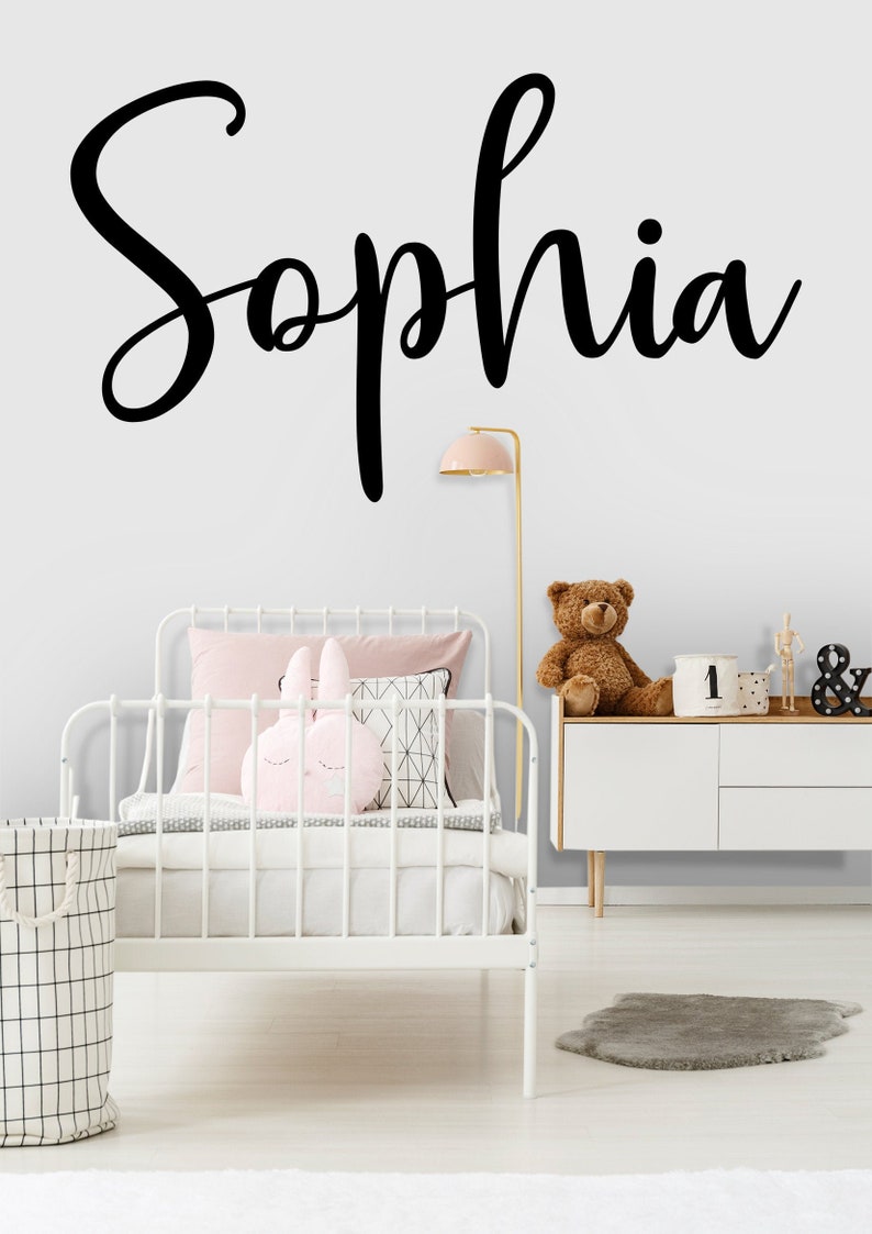 Vinyl Wall Decal in this Font Name for Nursery Bedrooms Etsy