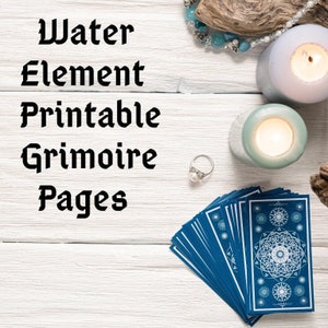 Water Element Printable Grimoire Pages