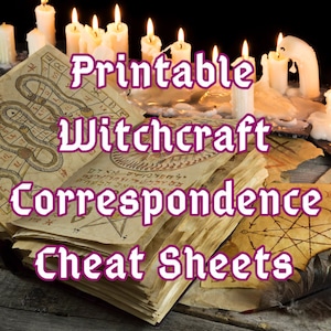 Printable Witchcraft Correspondence Cheat Sheet For Your Book Of Shadows and Grimoires