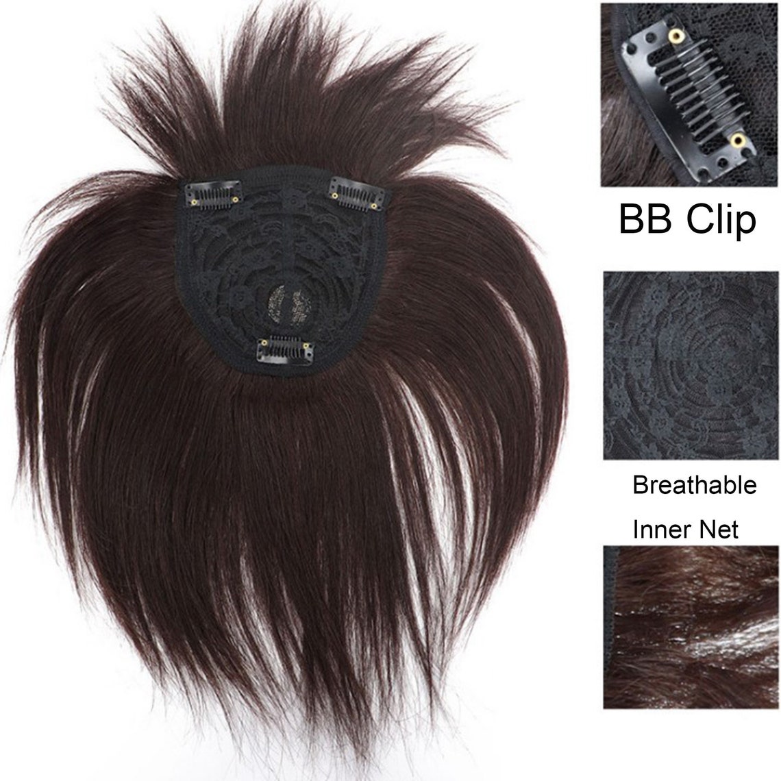 100 Real Human Hair Extension Toupee Topperclip in Hair Etsy Canada