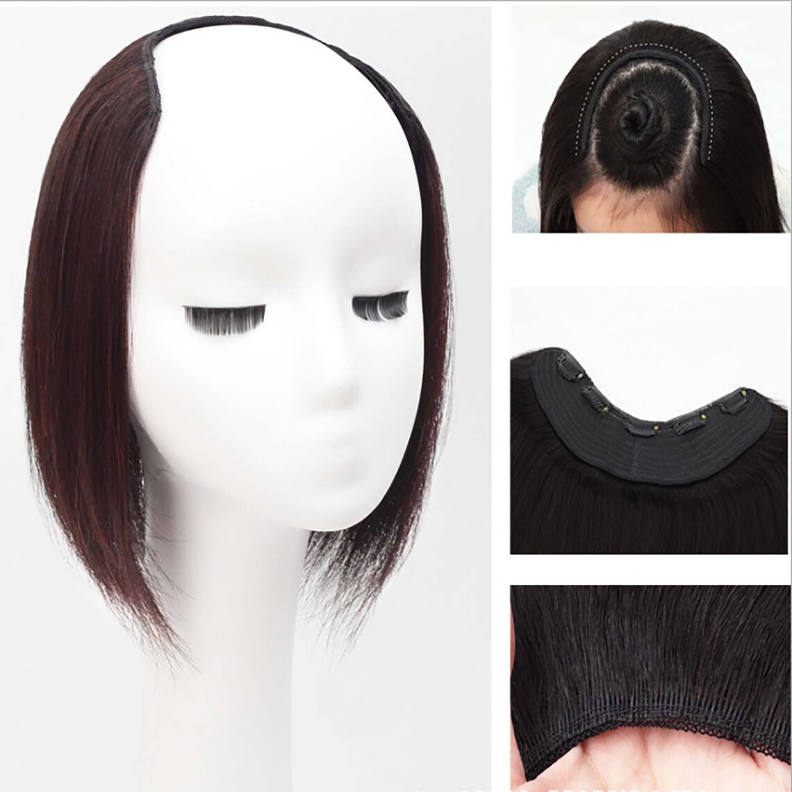 100 Human Hair U Part Hair Wigfemale Middle Long Hair Real Etsy UK