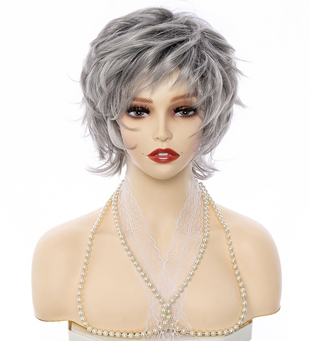 Silvergrey Wigs Ladies' Short Curls Fashion Wigs Etsy