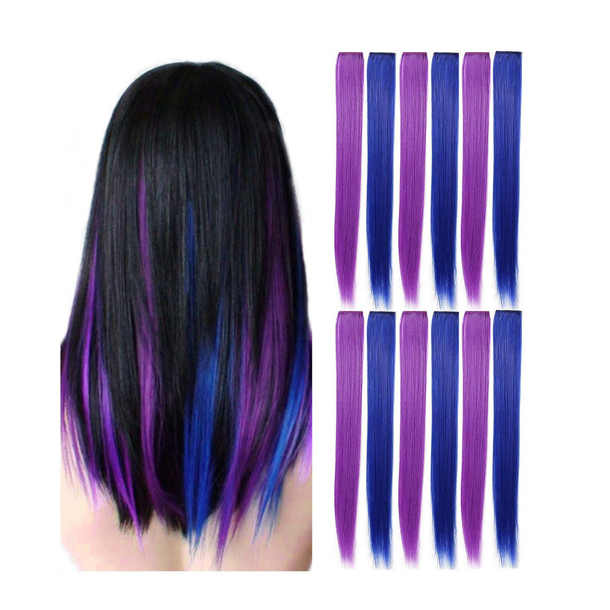 Fashion Colored Party Highlights Colorful Clip in Hair - Etsy