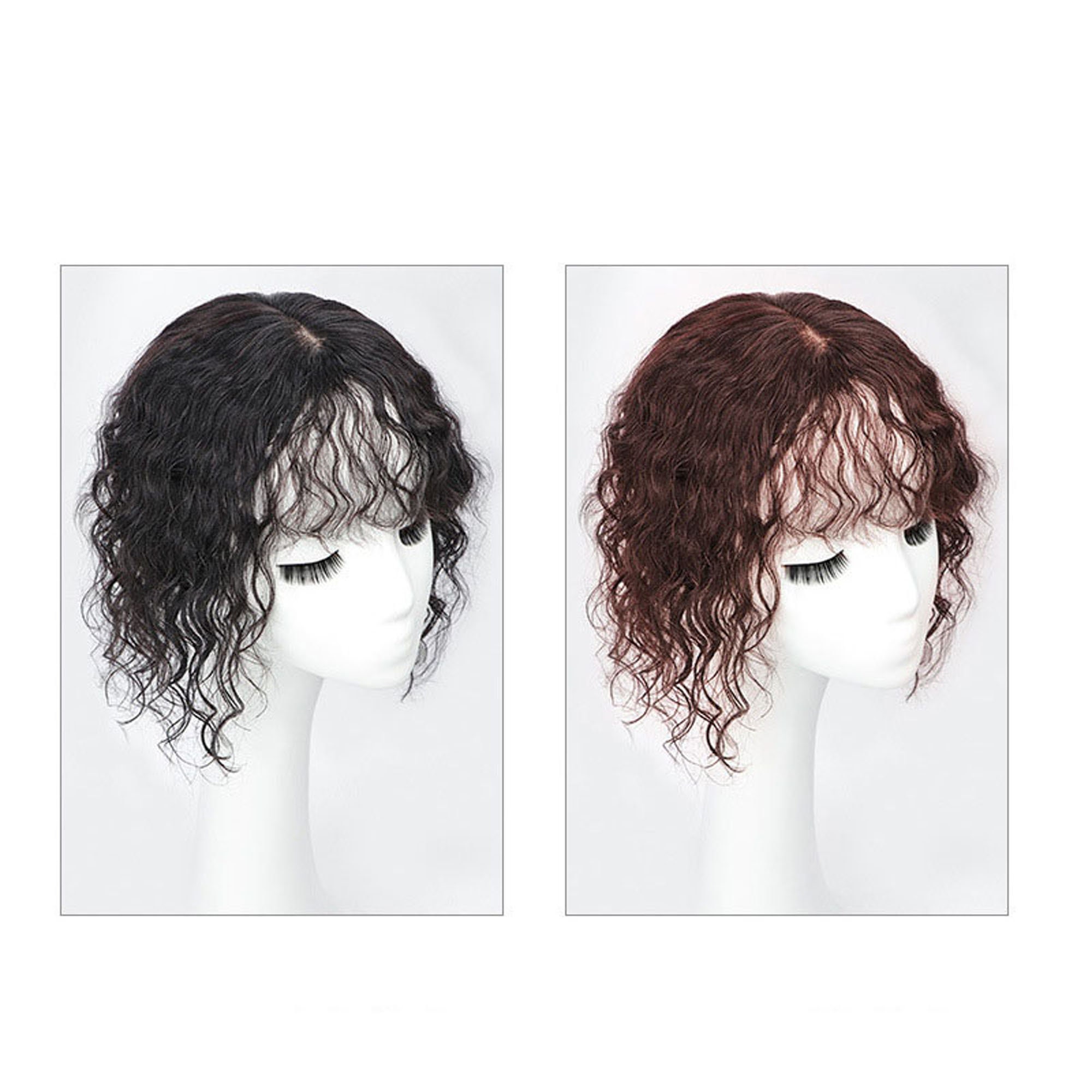 Curly Hairpiece With Bangs Clip in Hair Topperreal Hair Etsy