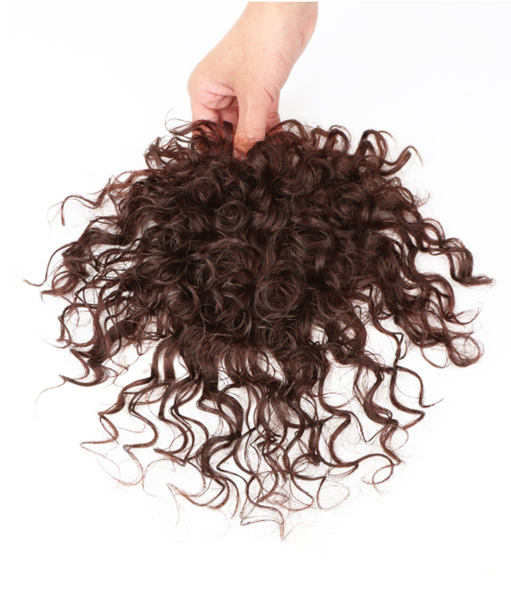 Curly Hair Topper Brown/natural Black Hair Topper Lace Base Etsy