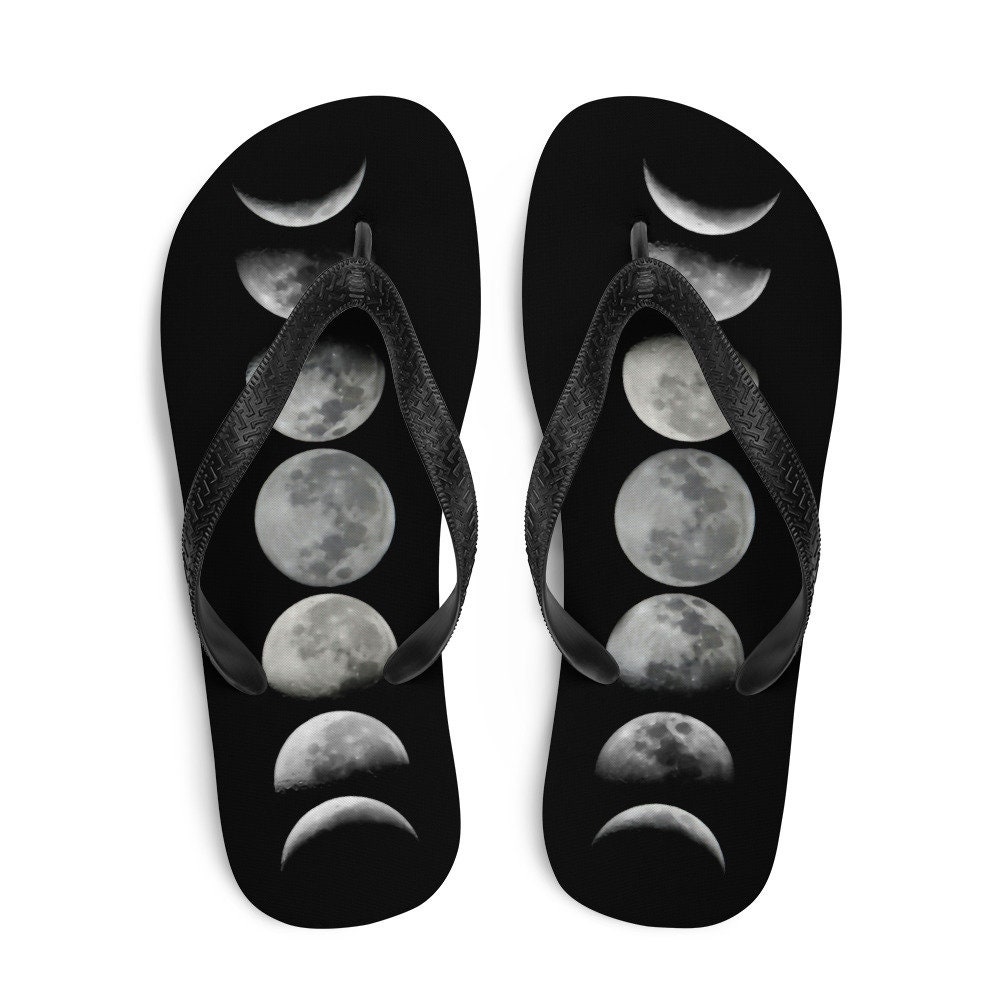 lunar-moon-phase-flip-flops-new-moon-full-moon-sandals-etsy
