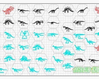 Dinosaur - Laser Cut Outs - Paring/games for kids - Lightburn file - svg ai dxf - layered