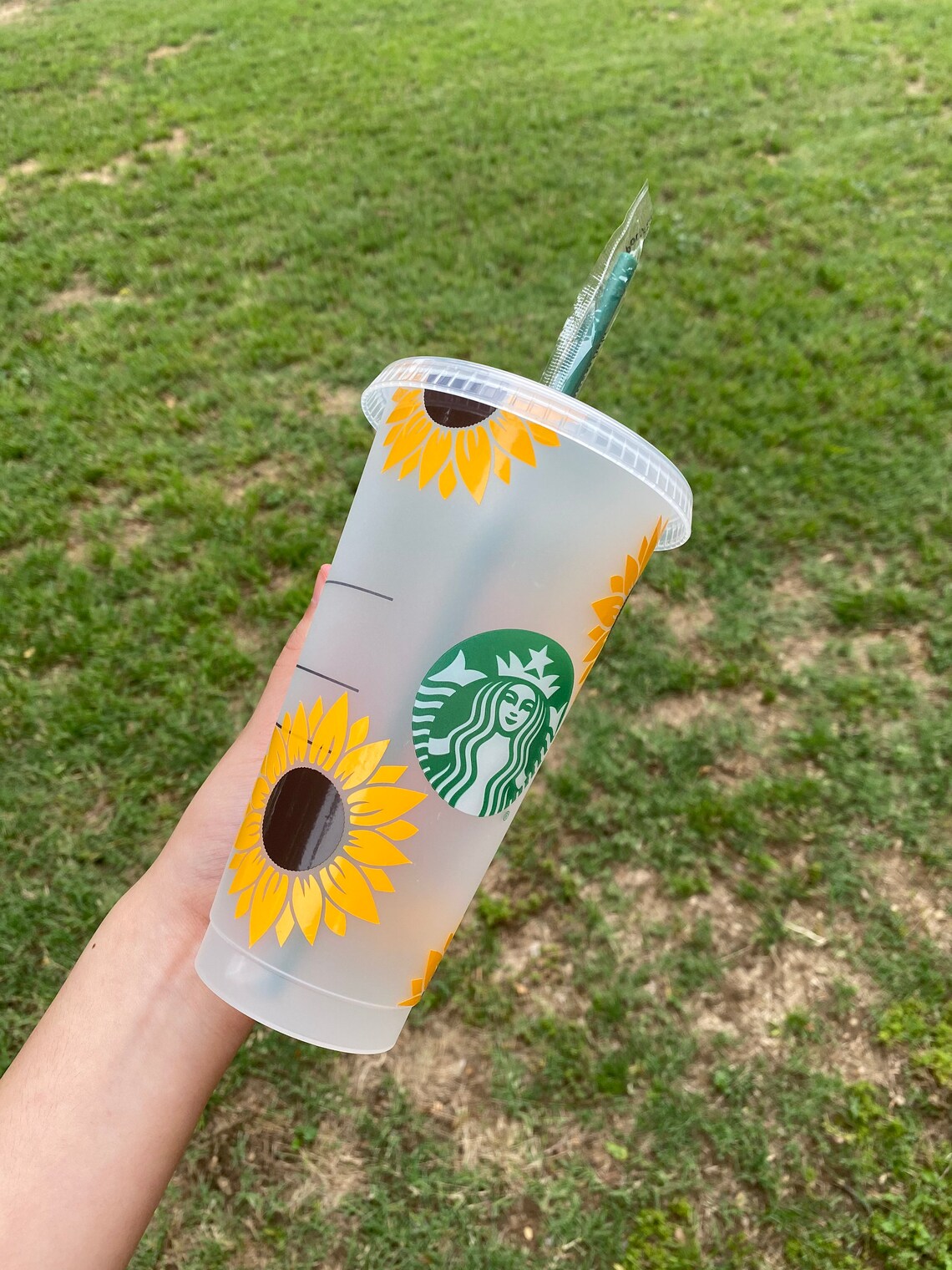 Sunflower Cup Sunflower Starbucks Cup Sunflower Tumbler Etsy