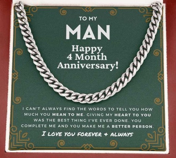 Happy 4 Month Anniversary 4 Month Anniversary Gift For Him For Boyfriend Partner | Etsy Denmark