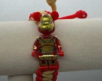 Iron Man Bär verstellbar Lego Figur Armband Freundschaftsarmband, Gastgeschenk, einzigartiges Geschenk