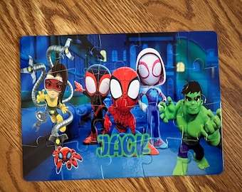 Spiderman & vänner personligt barnpussel