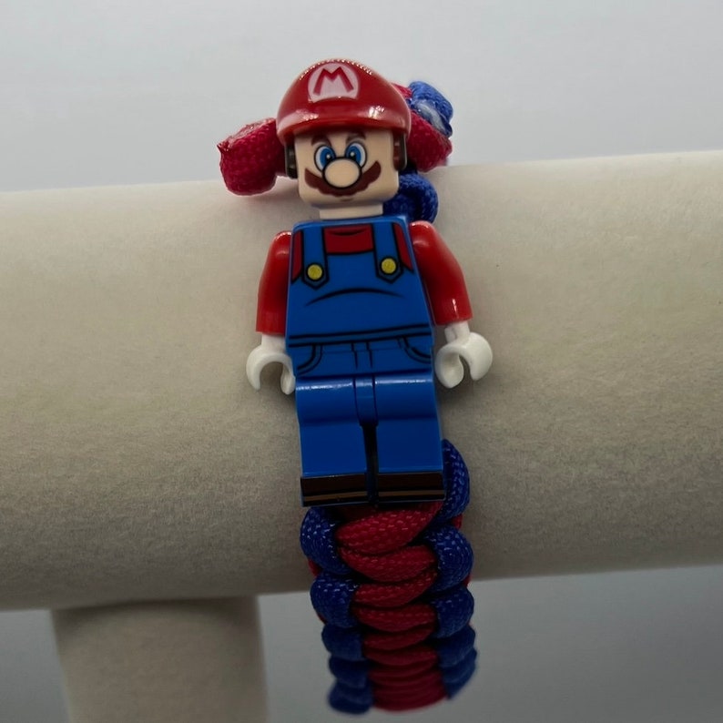 Mario Adjustable Lego Figure adjustable Paracord bracelet friendship bracelet, party favor, gift image 1