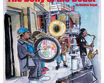 Hardback 15x15cm (6x6") coffee table book with 65 original paintings of New Orleans with hilarious text by Nathan Lambertson.