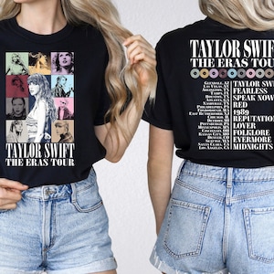 Chemise de concert recto-verso de la tournée Eras, chemise Longue vie, tenue de concert, chemise avec paroles de sa chanson, t-shirt de la tournée Eras, chemise TS Merch, chemise de film de la tournée Eras image 1