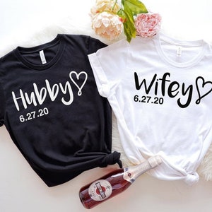 Wifey and Hubby Shirt,Mr and Mrs,Just Married Shirt,Honeymoon Shirt,Wedding Shirt,Wife And Hubs Shirts,Just Married Shirts,Couples Shirts