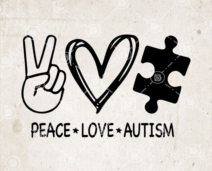 Download Peace Love Autism Svg Autism Awareness Vector Svg Peace Etsy