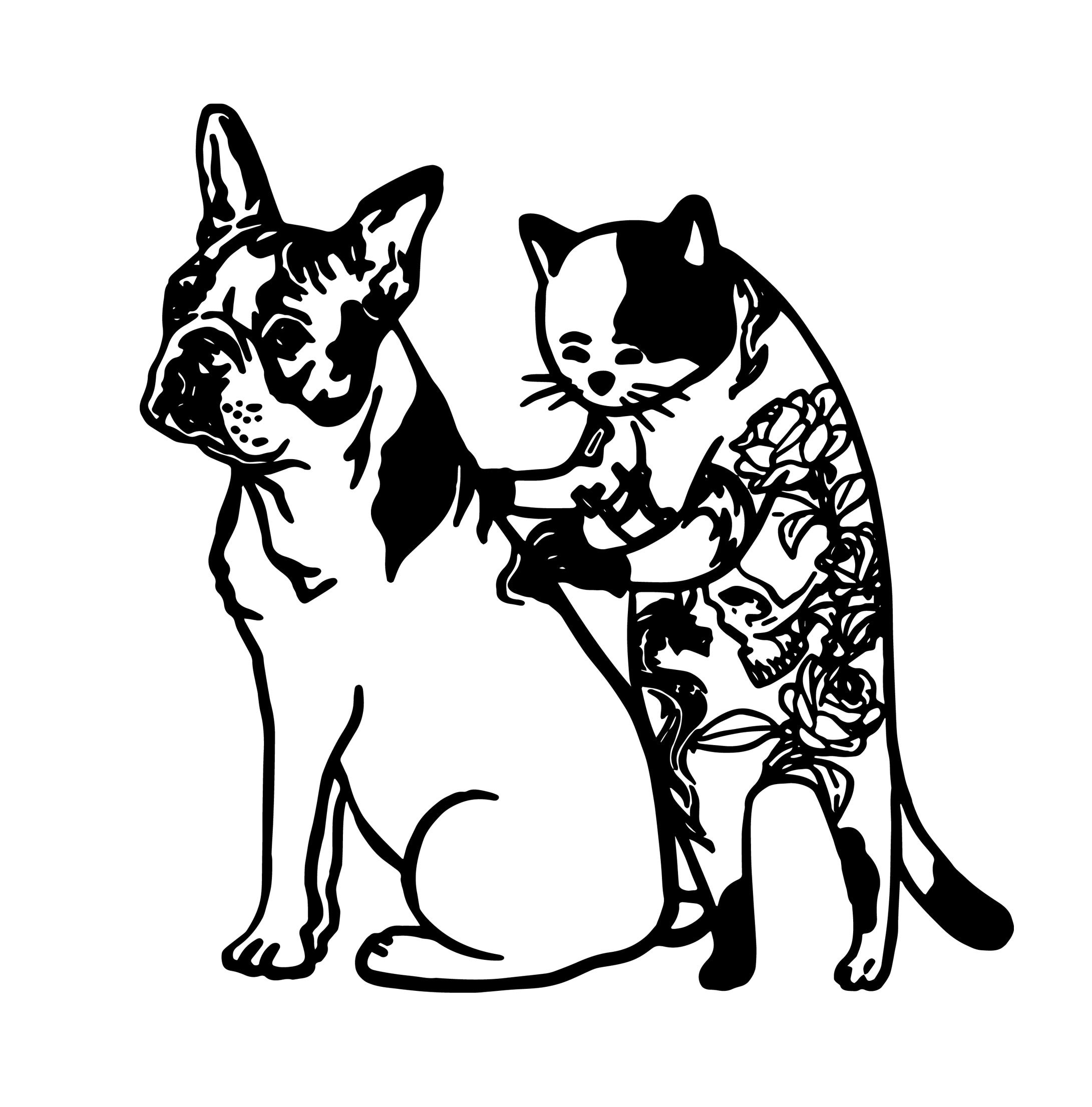 Dog And Cat Tattoo SVG Cat Tattoo For Dog Etsy