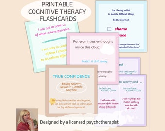 Flashcards de terapia cognitiva: afirmações ACT, estoicas e REBT (para impressão/download)