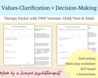 Pacote de Terapia de Tomada de Decisão: Esclarecimento de Valores, ACT (Download Digital)