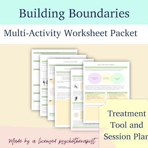 Boundary-Setting Therapy Worksheet Set: Mental Health Self-Help Guide (Digital Download)