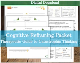Pacote de planilhas MEGA de reformulação cognitiva + guia de instruções: REBT, terapia cognitivo-comportamental, atividade de atenção plena baseada na aceitação