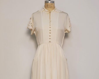 1940s white dress