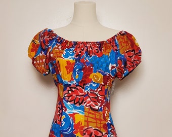 1980's Contempo Casuals || Off the Shoulder || Floral Print || Size: Medium