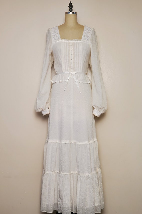 1970's Long Prairie Dress || Gunne Sax STYLE || L… - image 1