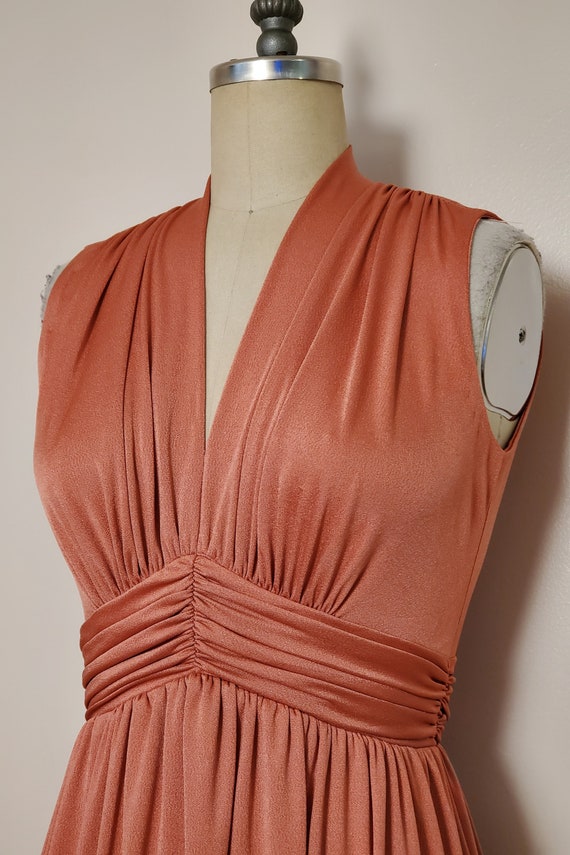 1970's Miss Elliette || Long Poly Jersey Gown || … - image 8