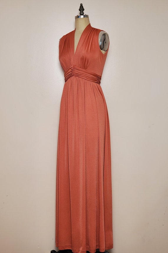 1970's Miss Elliette || Long Poly Jersey Gown || … - image 2