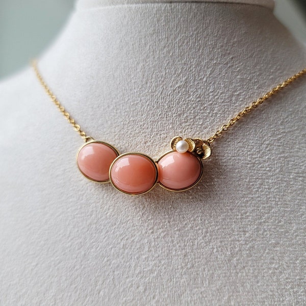 Pink Coral Necklace - 925 Sterling Silver, Natural Pink Coral, Freshwater Pearl, Handmade Coral Necklace, Designer's Jewelry