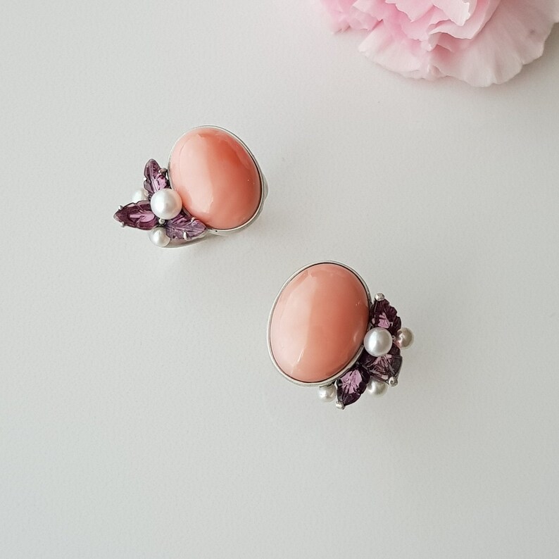 coral ring for women momo coral jewelry angel skin coral ring Coral Ring pink coral jewelry pink coral ring silver tourmaline ring