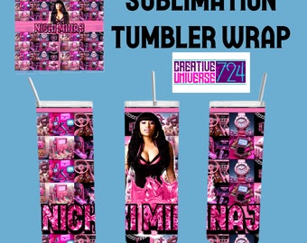 Nicki Minaj Tumbler 20 oz Skinny Wrap | BARBIE PINK FRIDAY 2 Tumbler Sublimation Designs, Full Tumbler Wrap Digital Downloads Png